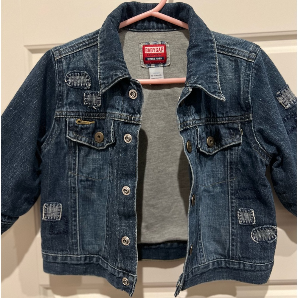 Baby Gap Jean Jacket 12-18 months Baby Rockers Dark Wash Denim Button Down